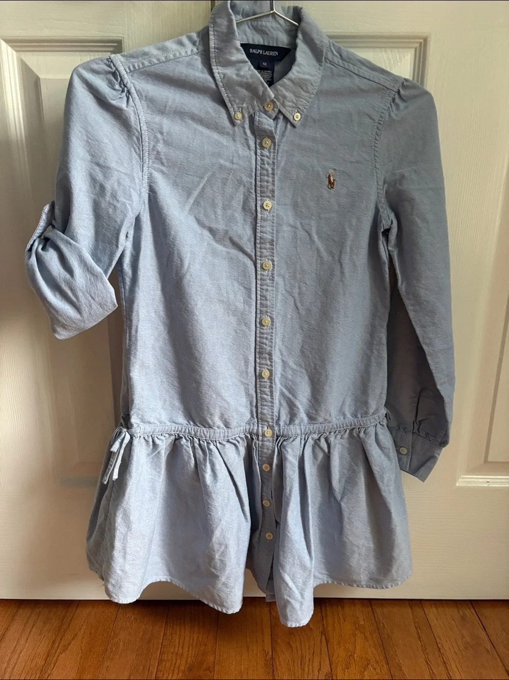 Ralph Lauren Light Blue Girls' Button-Down Shirt Dress